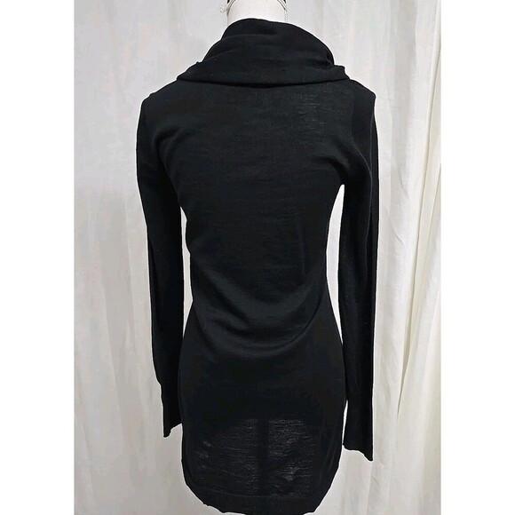 Elie Tahari 100% Merino Wool Cowl Neck Long Sweater Sheer Black Women’s Size XS - Picture 4 of 11